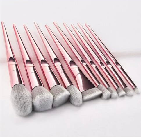 Pink Rose 10 piece brush set